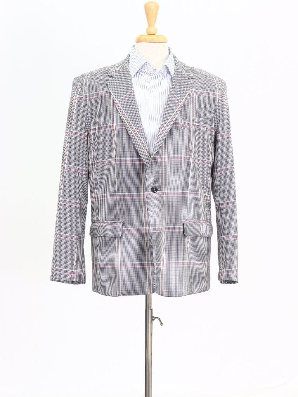 Mr. Turk 44R Gray Blazer Sport Coat Jacket 2-Button Check W957